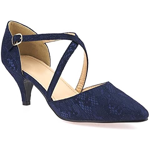 Shoe Box Boutique Women's Lace Kitten Heels Cover
