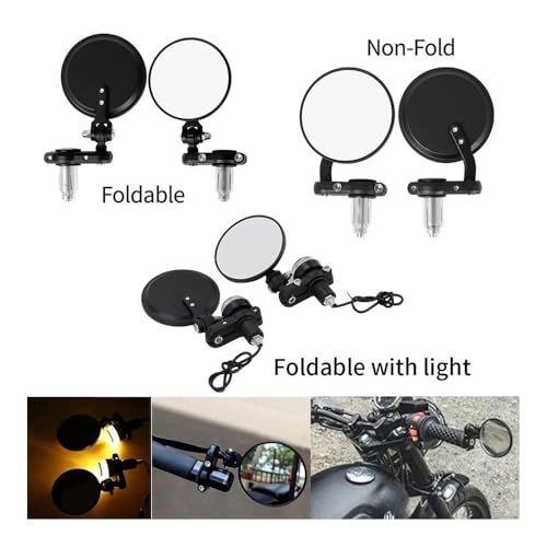 Retrovisor moto LED con intermitentes para cafe racer y custom 3