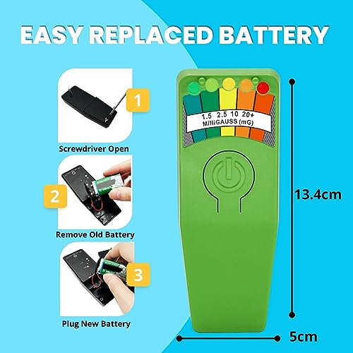 Image of EMF Meter Ghost Hunting Magnetic Field Detector Spirit Box Paranormal Equipment Tester Green