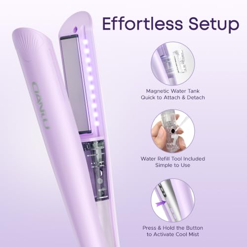 DANJU 1 Cool Mist Flat Iron Steam Hair Straightener for Less Heat Damage - image 9