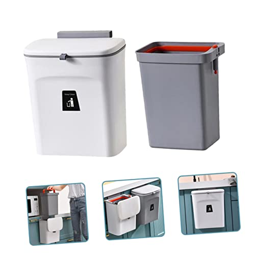 Caneca de basura rectangular de plástico para cocina, montada en pared miniatura 7