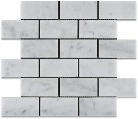 Carrara (Carrera) Bianco Honed 2x4 Subway Mosaic Tile