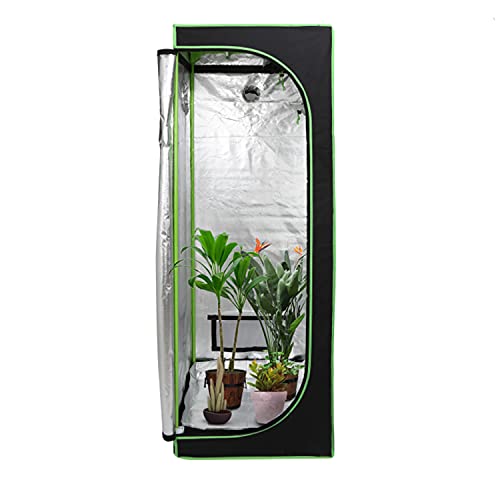 Fiqops Growzelt, 600D Oxford 60x60x180cm Grow Tent, Grow Box mit Beobachtungsfenster Lichtdicht und Wasserdicht Growschrank, Luftig Gewächshaus Growroom für Homegrowing, Indoor-Anbau