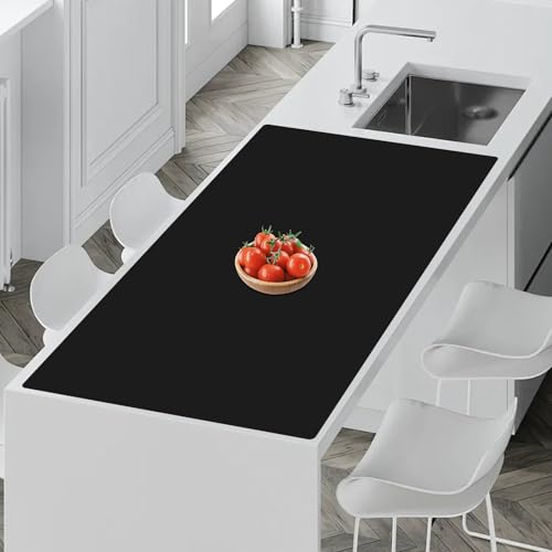 Image of 35.4''x23.6''(90cmx60cm) Extra Large Silicone Mat for Kitchen Counter, Heat Resistant Countertop Protector, Non-Slip Waterproof Kitchen Island Mat, Easy to Clean, Black