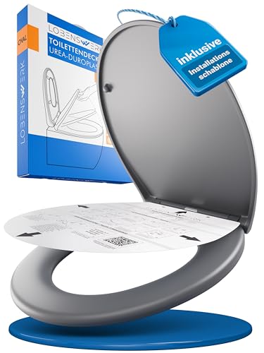 LOBENSWERK Toilettendeckel Grau Anthrazit [Einfache Montage]...