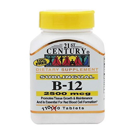 21st Century Sublingual B-12 2500mcg, Tablets 110 tabs Pack of 3