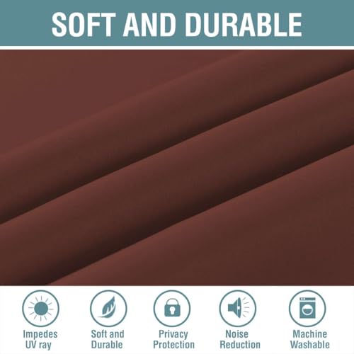 Image of H.VERSAILTEX Blackout Patio Curtains 100 x 108 Inches for Sliding Door Extral Wide Blackout Curtain Panels Thermal Insulated Room Divider - Grommet Top, 9' Tall by 8.5' Wide - Rust