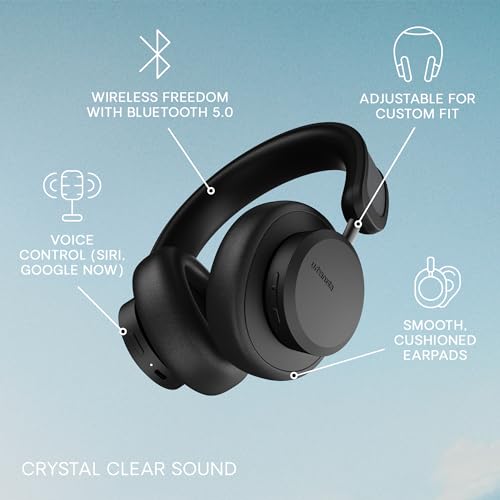 Image of Urbanista Los Angeles Midnight Black-World's 1St Solar Powered Hybrid Active Noise Cancelling with Mic Premium Wireless Headphones,Unlimited Playtime,Over Ear