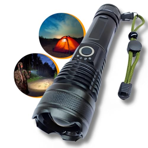 Lanterna Tática Militar Super Potente LED Recarregável USB com Zo...