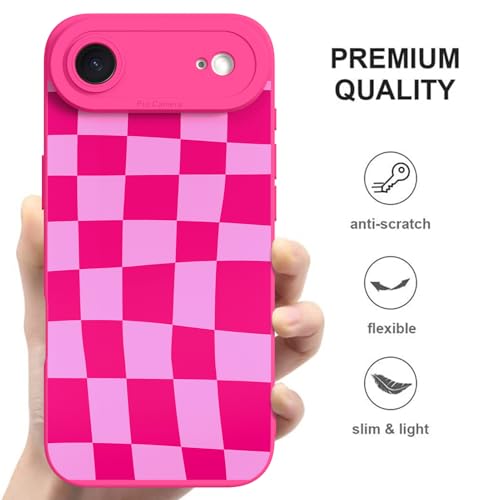 Image of ZIYE for iPhone Air Case Hot Pink Grids Plaid Checkerboard Pattern