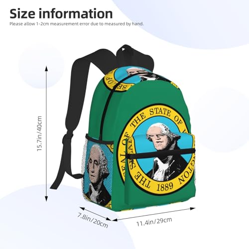 Sac à dos voyage drapeau Washington noir pour ordinateur