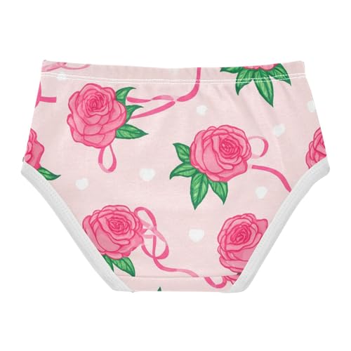 Pink Roses Ribbons Girls Underwear Toddlers 2t Cotton Panties Little Girl Aesthetic Briefs Kids Undies2