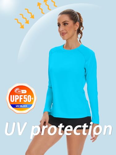 NEYOUQE Women's Long Sleeve Shirts UPF 50+ Sun Protection Shirt Lightweight Quick Dry Workout Tops for Women - Image 4