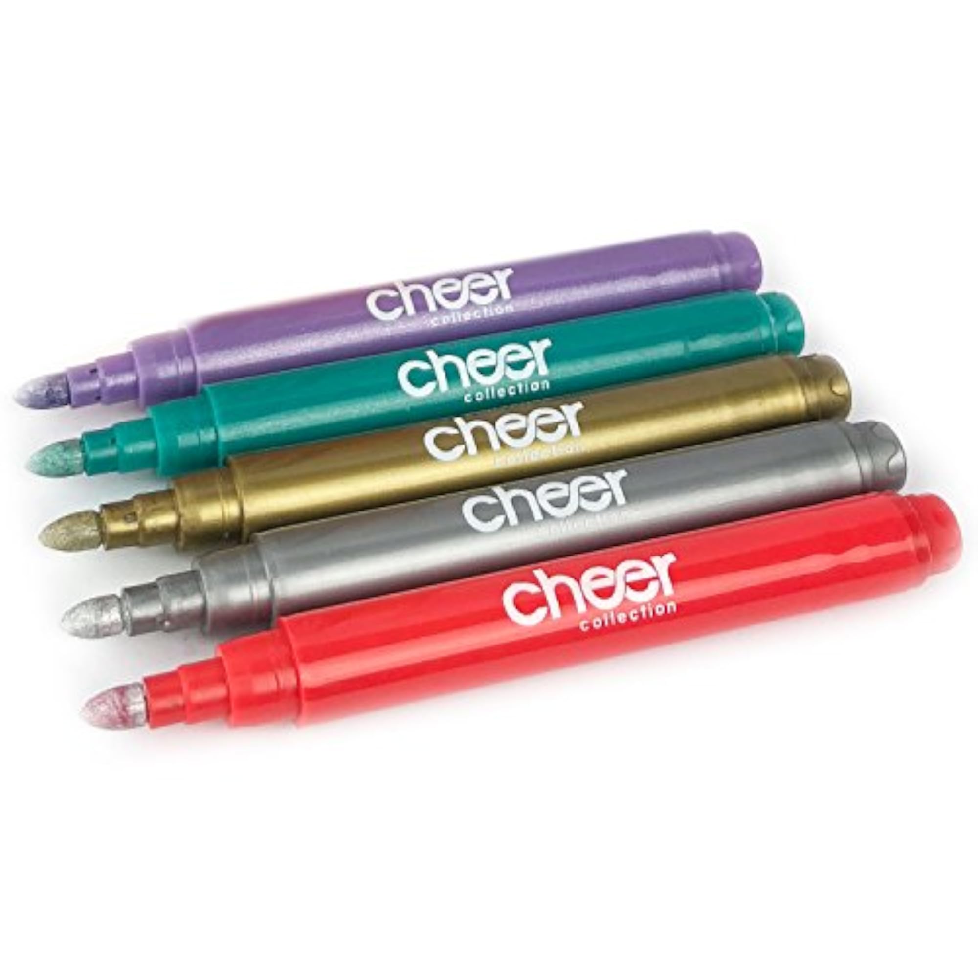 Metallic Colors Wine Glass Markers, Pack of 5