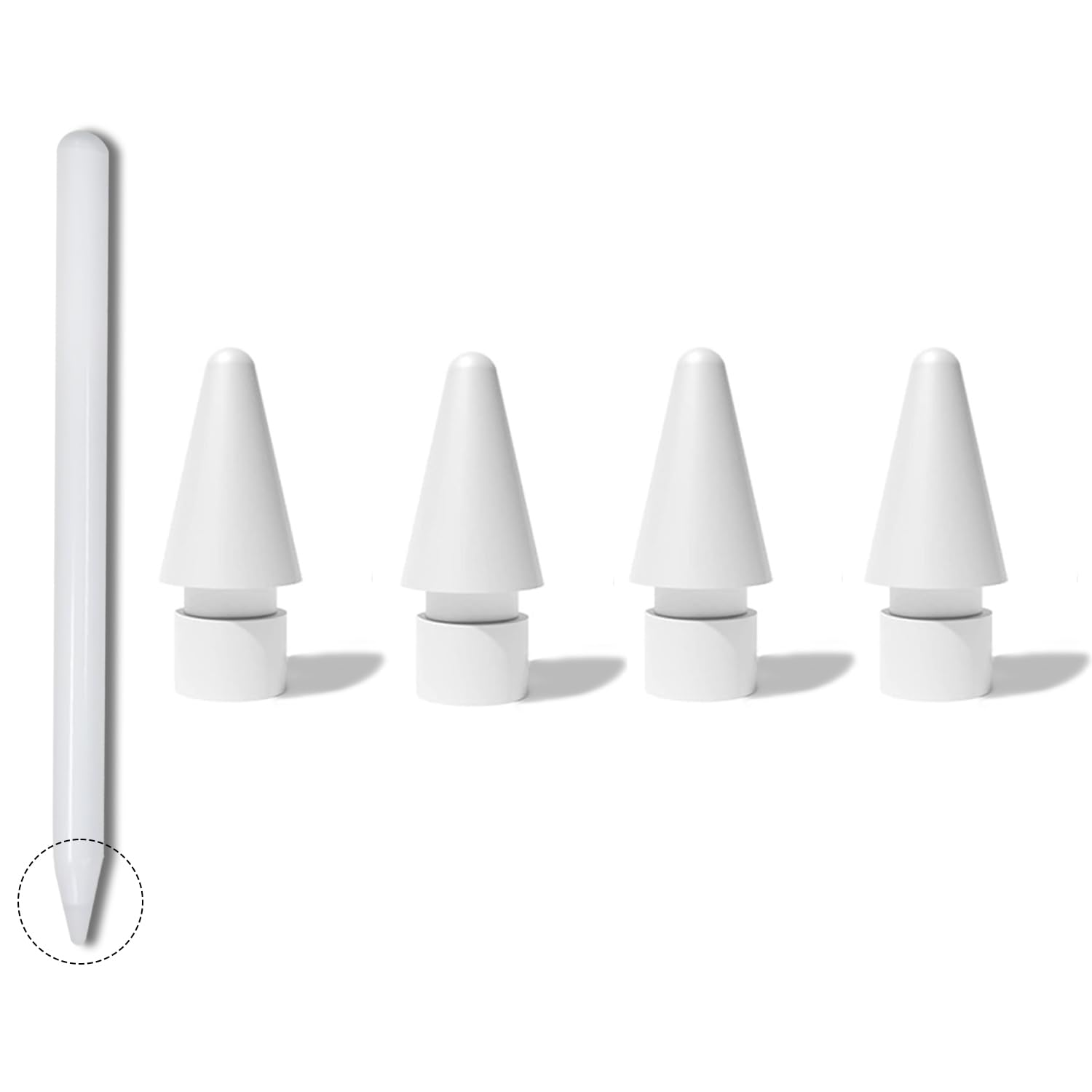 Apple Pencil Nib 4 Pack Replacement Tips for Apple Pencil 1st 2nd Generation Pencil Lead Pen Tip for iPad Pro Pencil High Sensitivity Abrasion Resistant (Light Color)-image-24