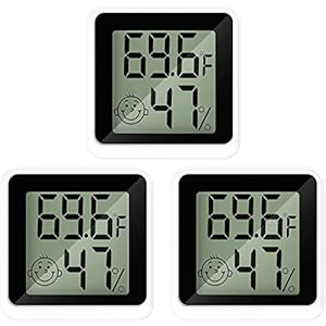 【3-pak】Brifit kamerthermometer luchtvochtigheidsmeter binnen, digitale temperatuurthermometer, hygrometer met groot LCD-scherm, nauwkeurige vochtigheidsmonitor met ℃/° converteerbaar voor babykantoor,