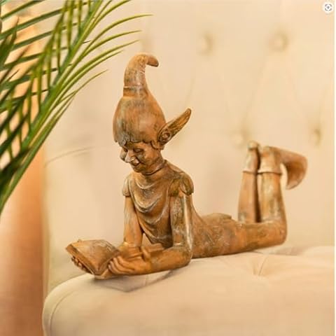 Garden Mile Magical Fairy Reading Elf Statue Cover