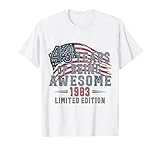Photo Gallery vintage 1983 limited edition 43 anni bandiera degli stati uniti 43° compleanno maglietta Photo Gallery vintage 1983 limited edition 43 anni bandiera degli stati uniti 43° compleanno maglietta