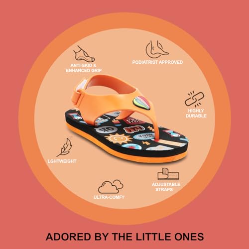 Image of Durable Kids' Flip-Flops with Anti-Slip Sole with joyful print| Comfortable Summer Sandals- perfect outing or daily use & beach days | easy to clean with damp clothes| open toe support