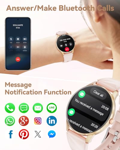 Image of Smart Watch for Women, 1.32'' AMOLED Smart Watch with Bluetooth Calls(Answer&Make), Heart Rate, SpO2, Sleep Monitor, 110+ Sport Modes Fitness Tracker for Android /iPhone