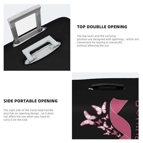 Generic Travel Luggage Cover Breast Cancer Survivor Fashion Washable Baggage Suitcase Protector Fit For 18-32 Inch Luggage, Large, Black4