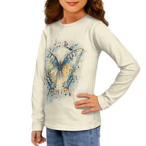 Image of Girls Long Sleeve T Shirt Cute Cartoon Crewneck Shirt for Kids 3-16Y Fall Winter Clothes