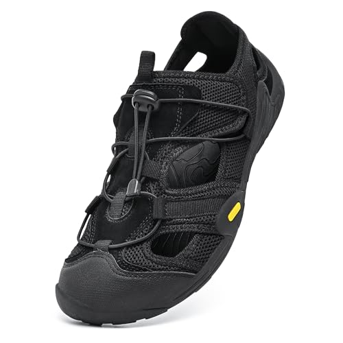 Image of ziitop Mens Hiking Sandals Wide Arch Support Outdoor Sport Closed Toe Walking Sandal Quick Dry Non-Slip Summer Fisherman Barefoot Beach Water Shoes