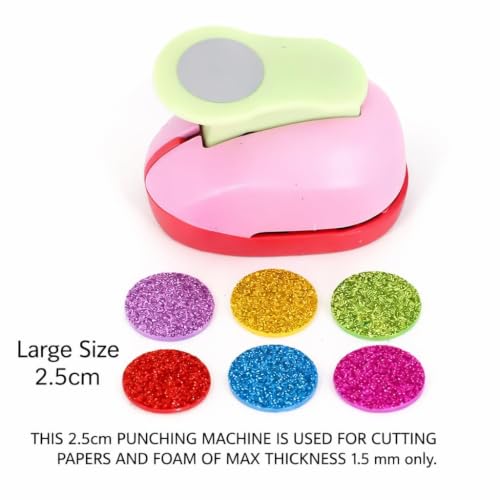 Image of One Mini Paper Punch Machine for Office & School | 1 INCH Heavy Duty 1 Hole Paper Punch | Durable Metal Punching Machine (Will Get Any Colour) for Paper, Files & Documents | Smooth Handle, Compact