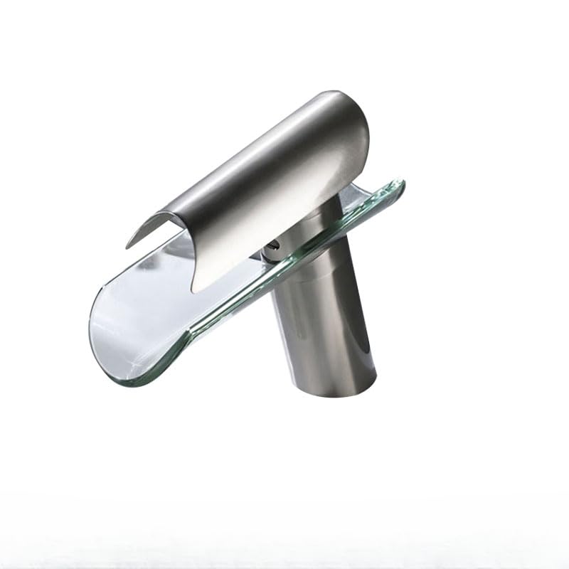 Robinet cascade de salle de bains avec bec en verre pour un écoulement fluide et moderne