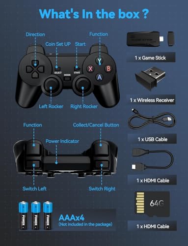 Image of NextTech 2026 Wireless Console Game Stick Video Game Console Built-in 3000 Classic Games 8 Bit Mini Retro Controller HDMI Output Dual Player- 4K Ultra HD Game Stick and Nostalgic Memories (Best 4K Gaming Console)