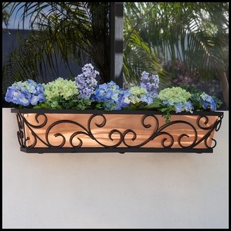 Regalia Tapered Iron Window Box w/Copper Liner 72 inches