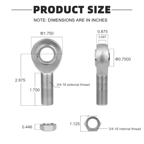 Kit d'extrémité de tige de joint Heim de 1,9 cm idéal pour vos projets de modification mécanique - 2