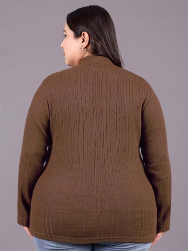Image of HIFZAA Plus Size Sweater for Womens Woolen Full Sleeve Cardigan 3XL 4XL 5XL 6XL