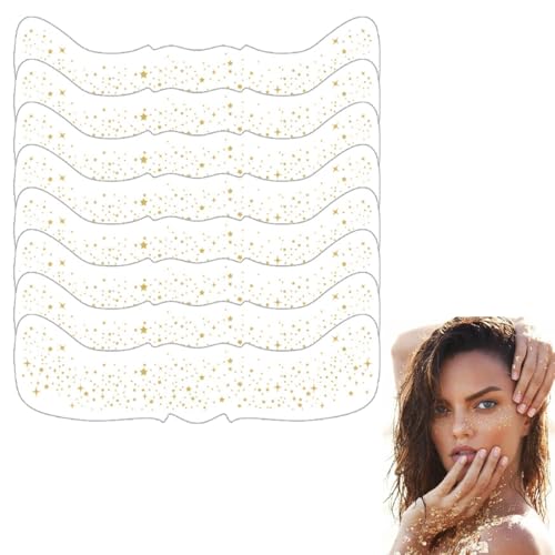 LQIOACU 8 Stück Glitzer Gesicht Sommersprossen Tattoo, Braun sommersprossen, Glitzer tattoo set kinder, Glitzer gesicht, Glitzer tattoo