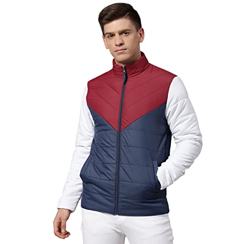 Image of Dennis Lingo Men's Long-Sleeve Color Blocked Puffer Jacket - 2 Pockets, Lightweight, and Water-Resistant, Casual Winterwear for Men