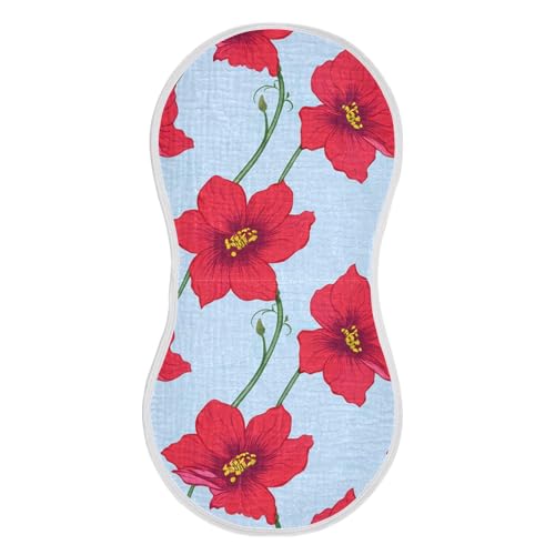 Flowers Red Blue Elegant Burp Cloths for Babies Burp Rag Cotton Spit Up Rag for Babies Newborn2