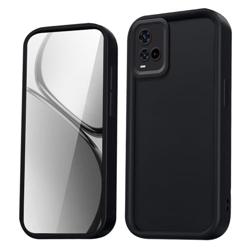 HAOYE Funda para Vivo Y21 / Y21s / Y33s,Silicona Carcasa Antigolpes con Bordes Elevados/Esquinas Reforzadas y Diseño Elegante - Negro