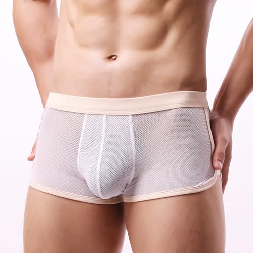 Evankin Men's Sexy Boxer Briefs Breathable Mesh Underwear Low Rise Split Side Arrow Short Pants Trunks Lingerie3