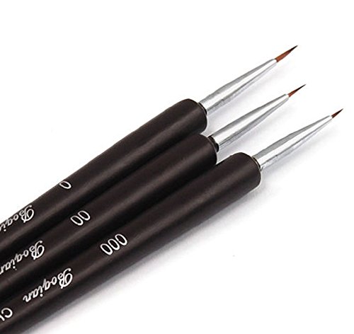 3 x FINE pintura pinceles acrílicos para decorar uñas FRENCH clavos de dibujo herramientas con utensilios para manicura