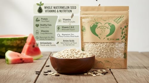 Image of Parshutara Farm Watermelon Seeds 500g | 100% Natural & Raw Tarbooj Beej | High Protein & Healthy Snack | Edible Seeds for Eating & Cooking