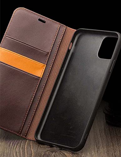 Étui iPhone 14 Pro anti-rayures portefeuille cuir noir 6.1 pouces