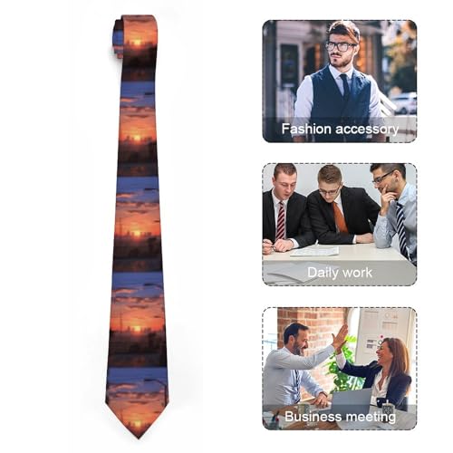 Corbata de hombre Sunset Apartments con cuadros y pañuelo miniatura 4