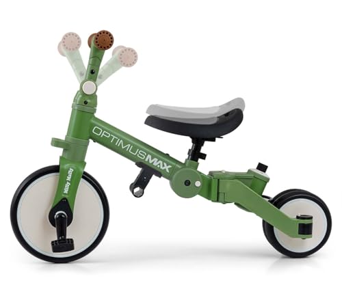Milly Mally Tricycle 5in1 Optimus Max Baby-Dreirad Dreirad für Kinder mit Steuergriff für Eltern 1 bis 4 Jahren (Green) – Bild 4