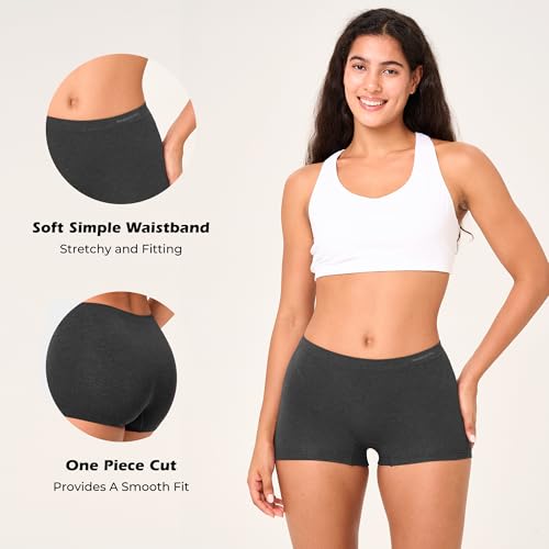 Image of BAMBOO COOL Womens BoyShorts Underwear Seamless Boxer Briefs Mid Rise Full Coverage Breathable Stretch Ladies Panties 5 Pack
