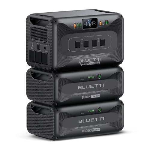 Image of BLUETTI Apex 300 Solar Generator & 2 B300K, 8294.4Wh LFP Battery Backup with 6 3840W AC Outlets (7680W Surge), 120V /240V Dual Voltage Output, Modular Power for Home, RV and Emergencies