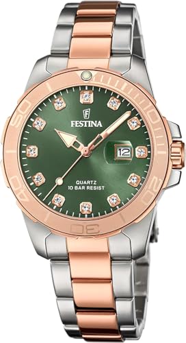 Montre Festina Boyfriend femme analogique argentée idéale pour le bureau et la natation
