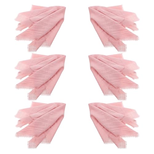 Set de 6 Servilletas de Tela Reutilizables de Algodón Rosa miniatura 1