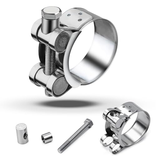 T Bolt Hose Clamps 44-47mm Exhaust Pipe Clamp 3 Pieces Heavy Duty Tube Clamps 304 Stainless Steel Bolt Clip Band Width 22mm for Exhaust Hose Water Pipe Attachment - Image 4