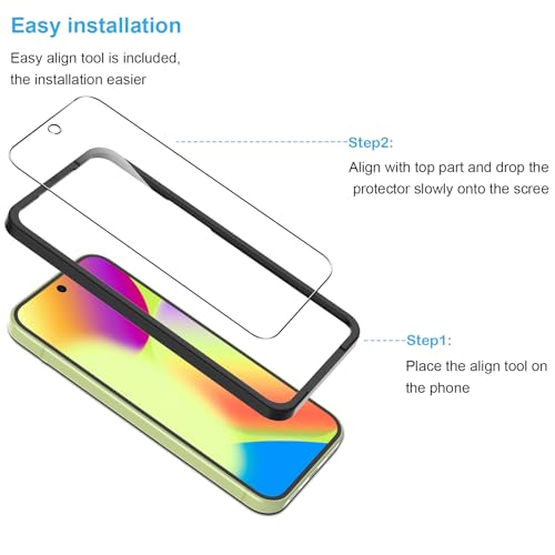 Natbok 2+2 Pack for Google Pixel 10 Screen Protector with Camera Lens Protector,with Alignment Frame, 9H Tempered Glass Film,HD Clear Scratch Resistant, Fingerprint Unlock Support,Case Friendly - image 7