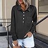 Womens Loose Fit Shirts Lapel V Neck Polo Pullover... #1